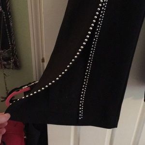 INC - Black Studded Pants w Front Slit Sz 8
